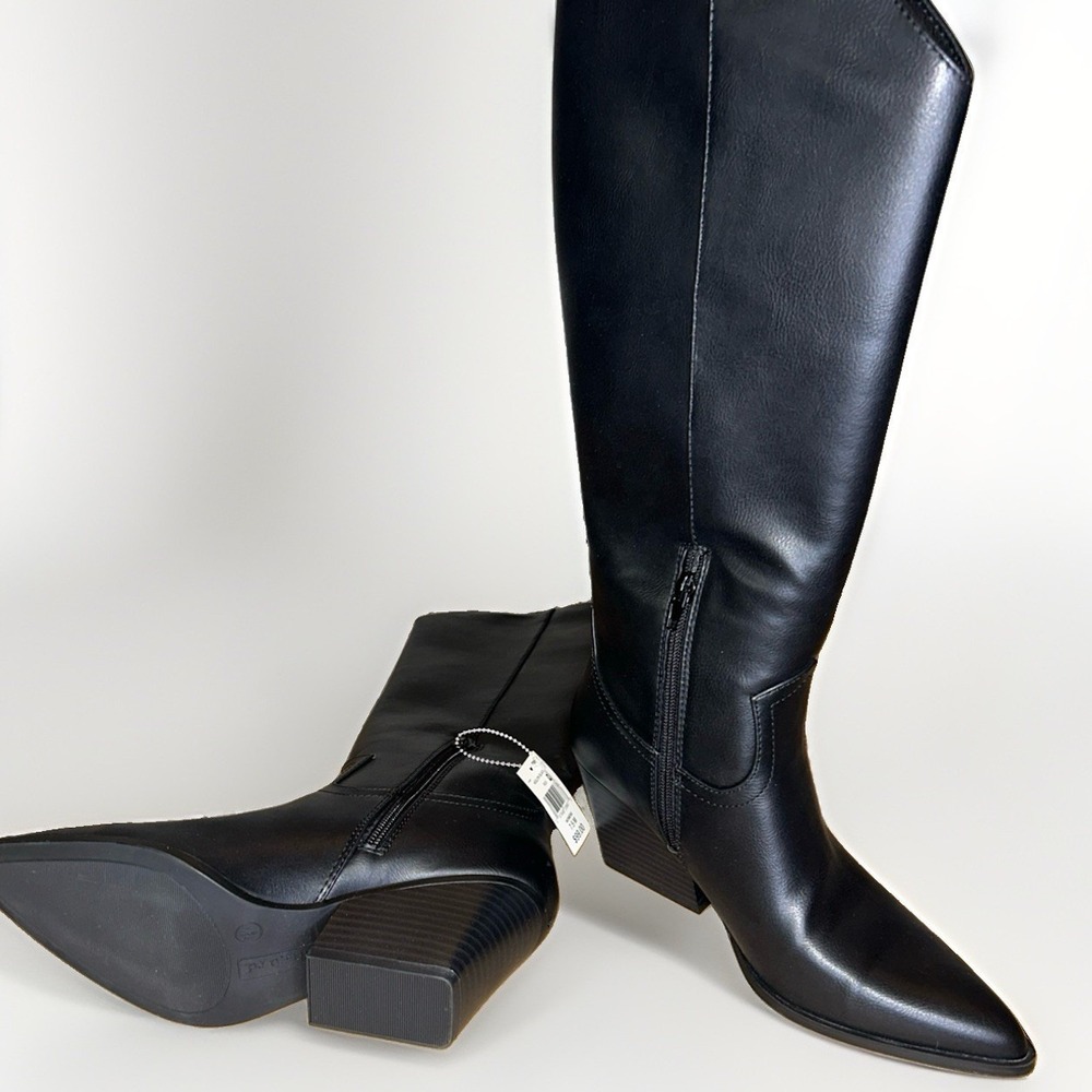 Women's Black Indigo Rd. KOLLYN-Q Tall Block Heeled Fashion Boots Size 7.5